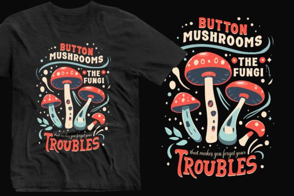 A Brand Designer's Review of Button Mushrooms Fungi Graphics for T-Shirt Designs