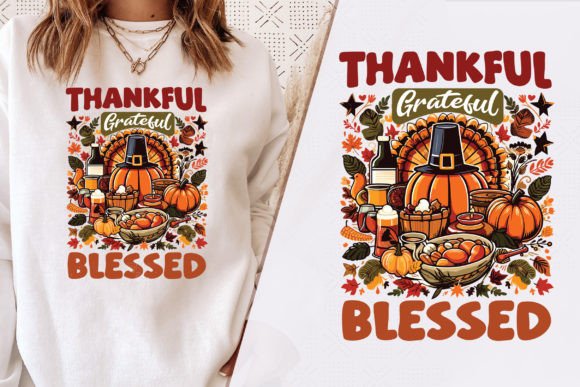 A Graphic Review of the Thankful Grateful Blessed Family Tee Design