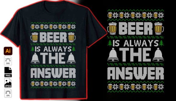 Beer is Always the Answer Christmas: A Festive Graphic for Business Branding
