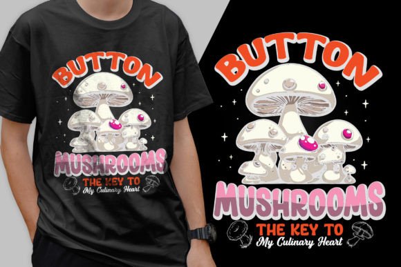 Button Mushrooms: A Culinary Graphic for T-Shirt Designs