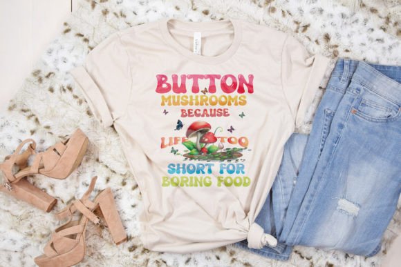 Button Mushrooms Graphics for Crafty T-Shirt Designs