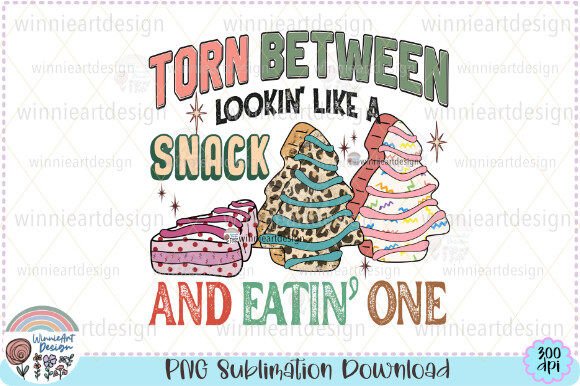 Christmas Tree Cakes Torn Between Retro: Graphics for T-Shirt Designs