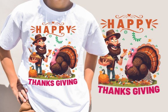 Happy Thanksgiving Tee Graphics for Handmade Style