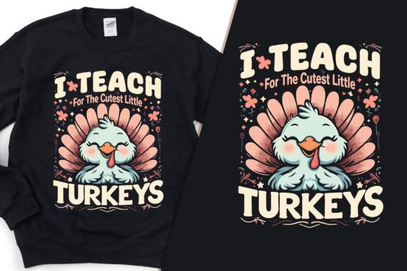 I Teach for the Cutest Little Turkeys Graphics for T-Shirt Designs