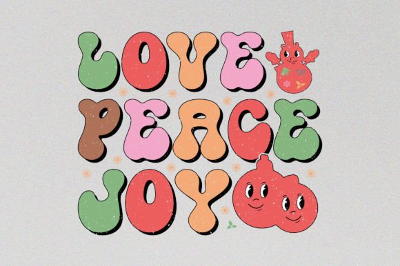 Love Peace Retro Christmas: Graphics for Seasonal Branding