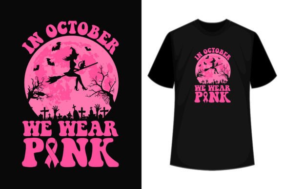 Using Witch Pink Halloween Graphics for T-Shirt & Blog Design