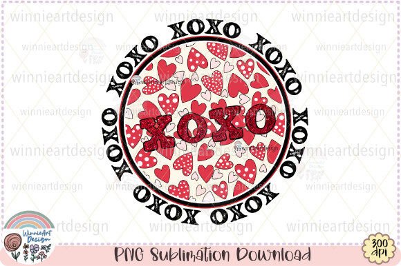 Xoxo Hearts Love Vibes Retro Sublimation Graphics