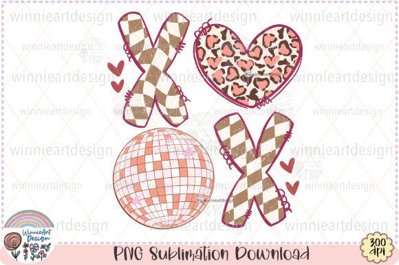 Xoxo Love Valentine Vibes Disco Heart Graphics